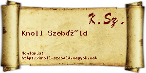 Knoll Szebáld névjegykártya
